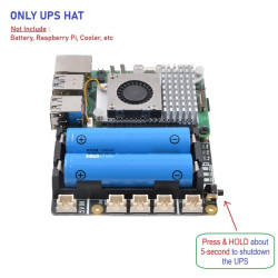 SUPTRONICS X1201 UPS Shield 5.1V 5A 2-Cell 18650 Batt Holder